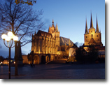 Der Dom (Mariendom) und die Severikirche in Erfurt kann gut zu Fu von der Erfurter Ferienwohnung Erfurt Mary-Land erreicht werden.
