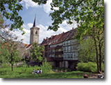 Die Krmerbrcke im Stadtzentrum von Erfurt ist gut zu Fu von der Erfurter Ferienwohnung Erfurt Mary-Land erreicht werden.